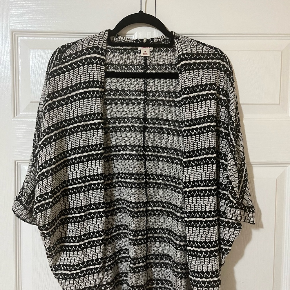 Mossimo Supply Co. Black and White Open-Front Poncho
